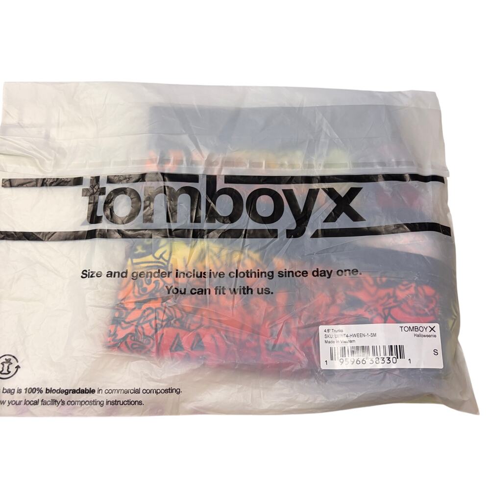 TomboyX 4.5" Trunks Halloweenie Print Size Small Gender Inclusive Underwear NEW